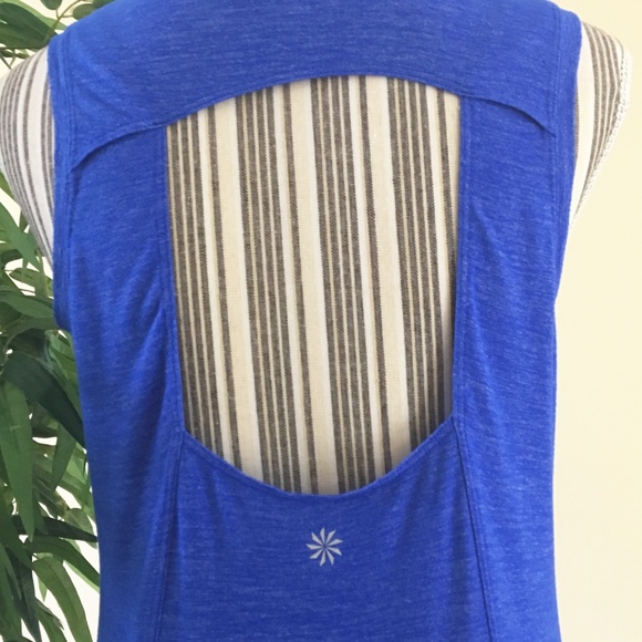 Athleta Royal Blue Cutout Tank Size Small - Picture 5 of 10